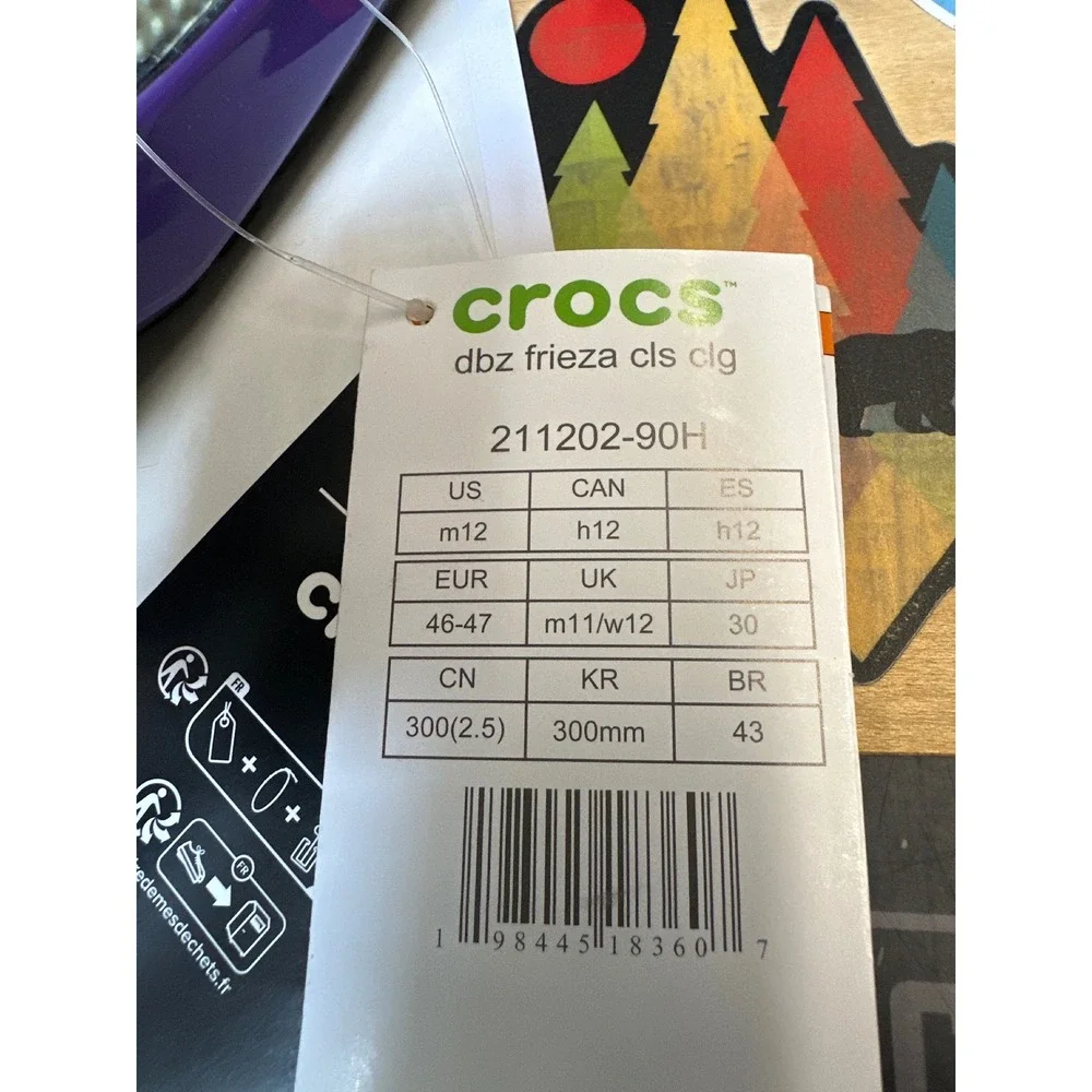Crocs Dragon Ball Z Frieza Classic Clogs Purple White Mens 12 211202-90H